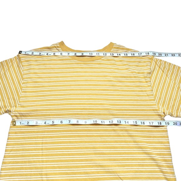 Brandy Melville | Women | Aleena Mustard Yellow Striped Boxy Tee | One Size - Picture 4 of 12